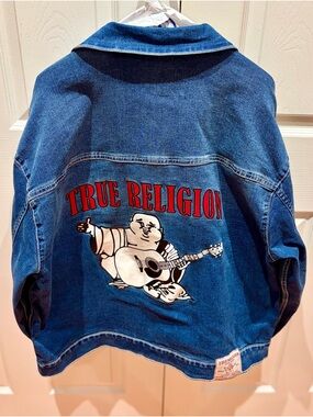 True Religion Jacket Oversized Denim with 
Buddha Sz XL